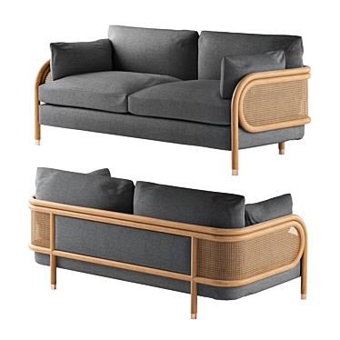 Heatherfield Elegant Two-Cushion Sofa 3D model image 1 