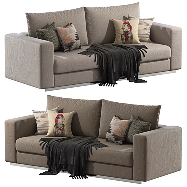 Elegant Reversi XL Sofa 3D model image 1 