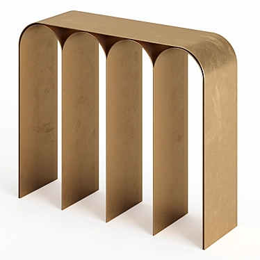 Brass Golden Arch Console: Exquisite Design 3D model image 1 