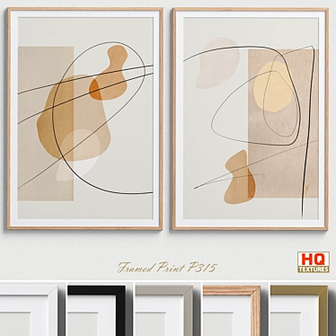 Abstract Minimalist Framed Print 3D model image 1 