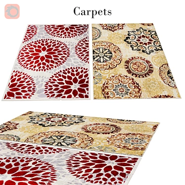 Modern Geometric Design Area Rug 3D model image 1 