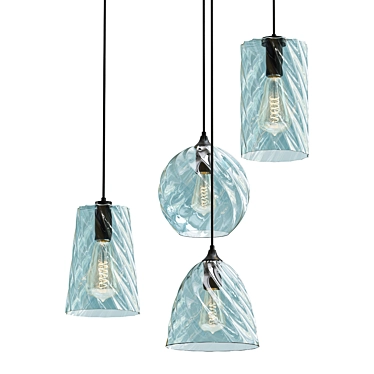 Gradient Glass Pendant Lights 3D model image 1 