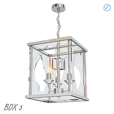 Sleek Box 3 Chandelier 3D model image 1 