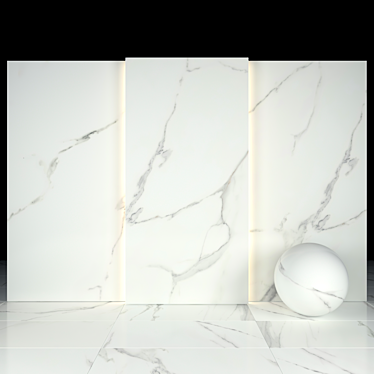 Elegant Afyon White Marble Slabs 3D model image 1 