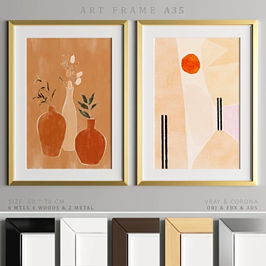 Elegant Art Frame Collection 3D model image 1 