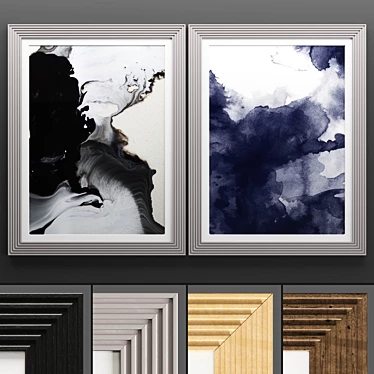 Modern Art Frames: Set of 2, 50x70cm 3D model image 1 