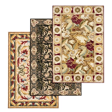 Luxury Textured Carpet Set 3D model image 1 