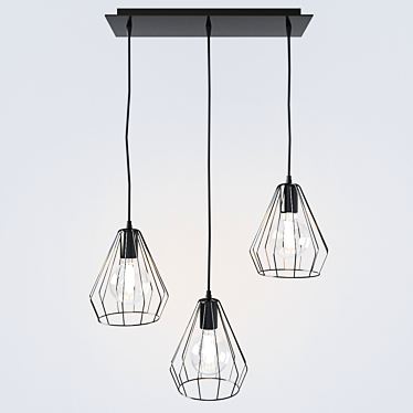 Modern Metal Chandelier 3D model image 1 