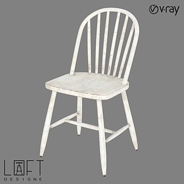 LoftDesigne 36353 Wooden Chair 3D model image 1 