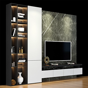 Modern TV Stand with V-Ray Compatibility 3D model image 1 