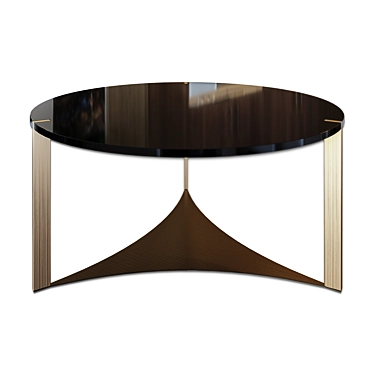 Sleek Black Round Coffee Table 3D model image 1 