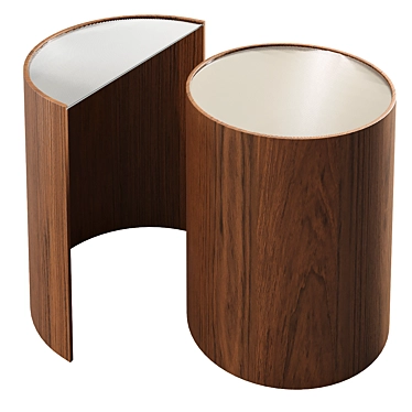 Sleek Contour Side Tables 3D model image 1 