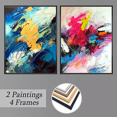 Elegant Wall Art Set with Multiple Frames 3D model image 1 