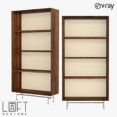 Modern Wood and Metal Shelving Unit - LoftDesigne 80500 3D model image 1 