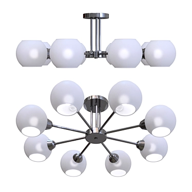 Evoluce Lanta: Stylish Italian Metal and Glass Pendant Light 3D model image 1 