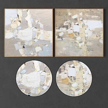 Modern Frame Set: Two 700x700mm Frames with High-Resolution Textures 3D model image 1 