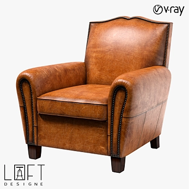 LoftDesigne 35203 Model Leather Armchair 3D model image 1 