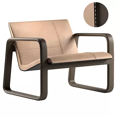 Elegant Ergonomic Armchair 3D model image 1 