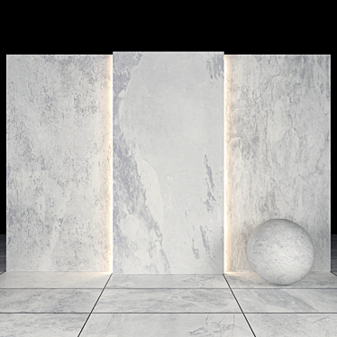 Alda White Stone: Elegant & Versatile Slabs and Tiles 3D model image 1 