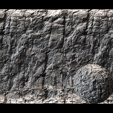 Seamless Stone Cliff Wall 3D model image 1 