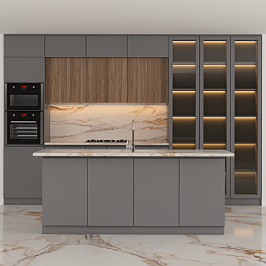 Stylish 2015 Kitchen Design 3D model image 1 