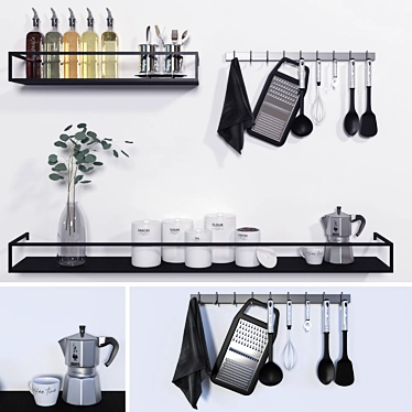 Modern Kitchen Essentials Set 3D model image 1 