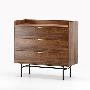 Botello Walnut Chest of Drawers - Stylish & Spacious 3D model image 1 