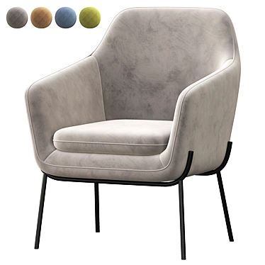 Sleek Trim Armchair 3D model image 1 