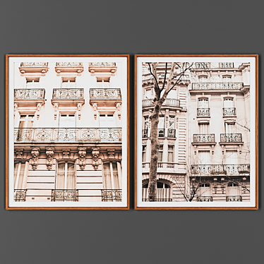 Wooden Frame Picture Set 3D model image 1 