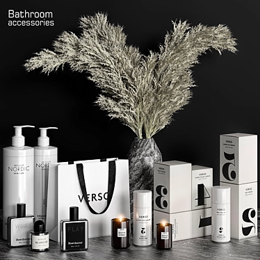 Modern Bathroom Accessories Set 3D model image 1 