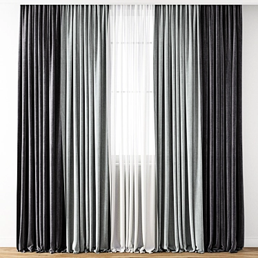 Elegant Curtain Design 3D model image 1 