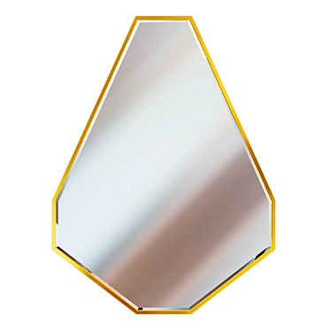 Golden Metal Frame Mirror (KFG088) 3D model image 1 