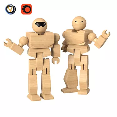 Toys robot wood