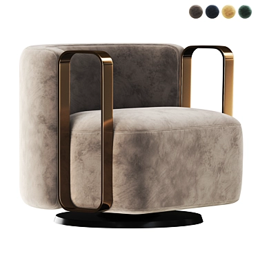 Fendi Kelly Classic Charm Armchair 3D model image 1 