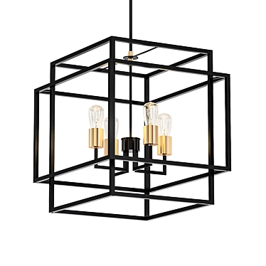 Kichler Taubert 18" Steel Cube Pendant 3D model image 1 