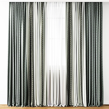 Elegant Drapery: Detailed Curtain Model 3D model image 1 