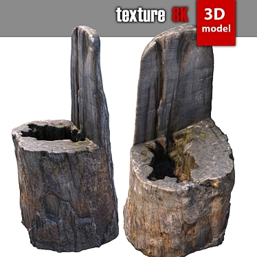 Detailed 3D Stump Model 3D model image 1 