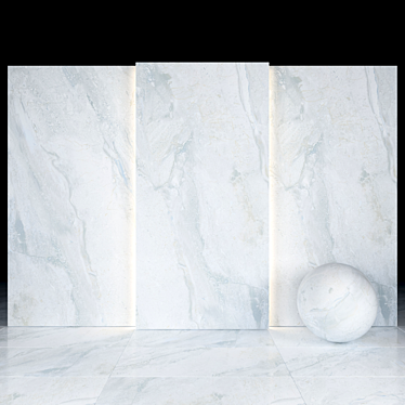 Elegant Helena Gray Marble Slabs 3D model image 1 