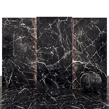 Sleek Gray Black Marble Tiles 3D model image 1 