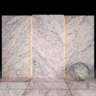 African Rain Granite: Stunning Slabs & Floor Tiles 3D model image 1 