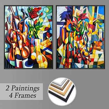 Customizable Wall Art Set with Multiple Frames 3D model image 1 