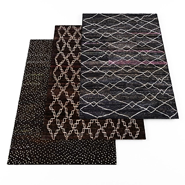 Multi-textured Carpets Set (3 Pieces) 3D model image 1 