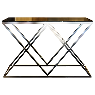 Modern Black Artificial Marble Console 3D model image 1 