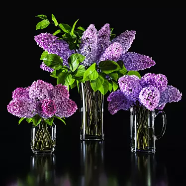 Elegant Floral Decor Set 3D model image 1 