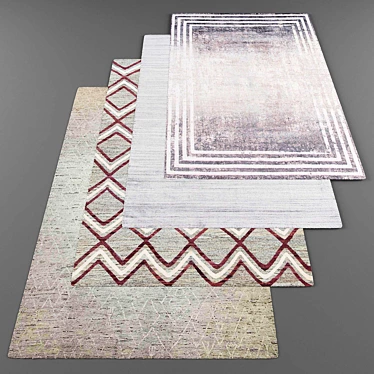 Modern Style Rugs Set 3D model image 1 