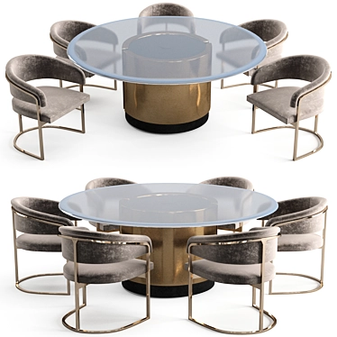 Elegant Visionnaire Dining Set 3D model image 1 