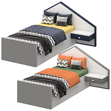 Dual Color Archive Bed - 90 x 200 cm 3D model image 1 