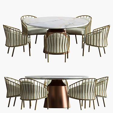 Modern Dining Set - Elegant & Functional 3D model image 1 