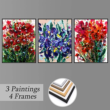 Elegant Wall Art Set 3D model image 1 