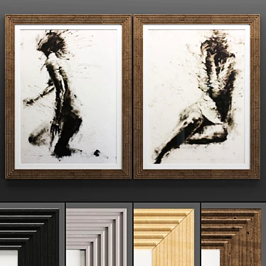 Elegant Art Frames - Set of 2 3D model image 1 